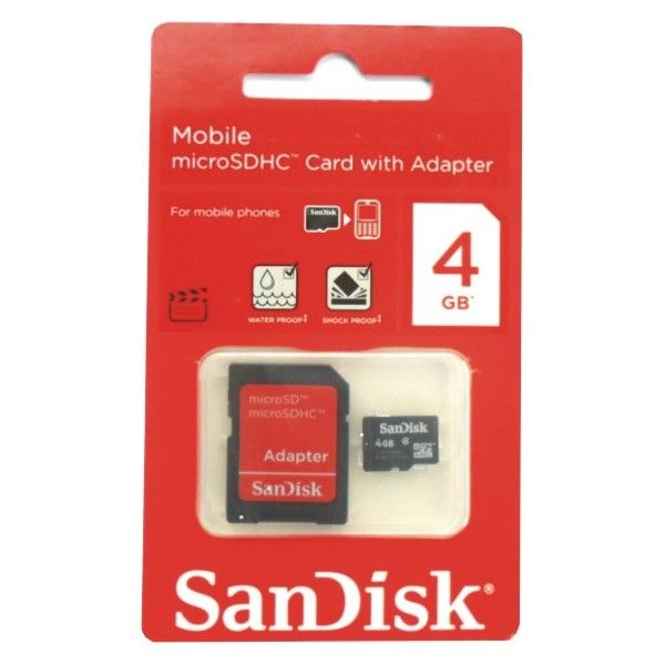 Cartão de Memória 4 Gb Sandisk com adaptador